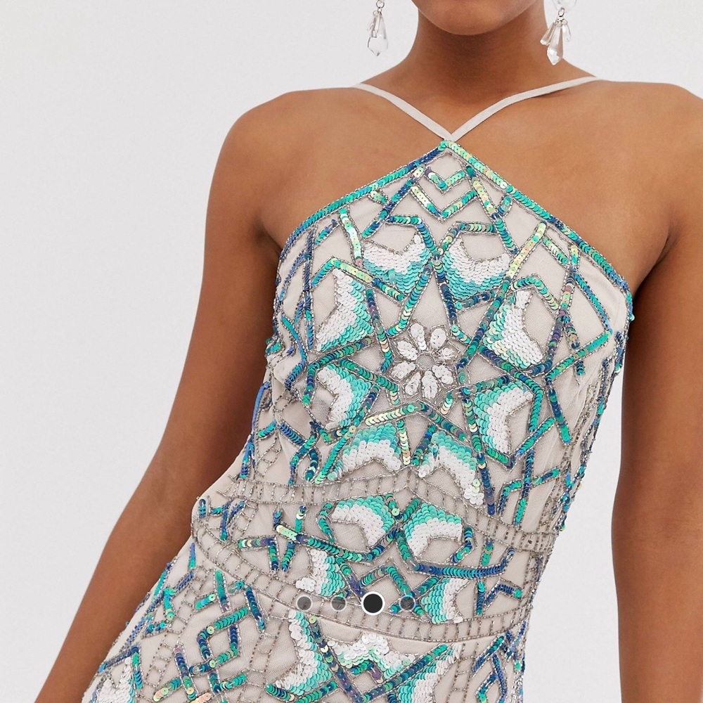 Geo-tribal neon dress with embellishment - Picture 4 of 8